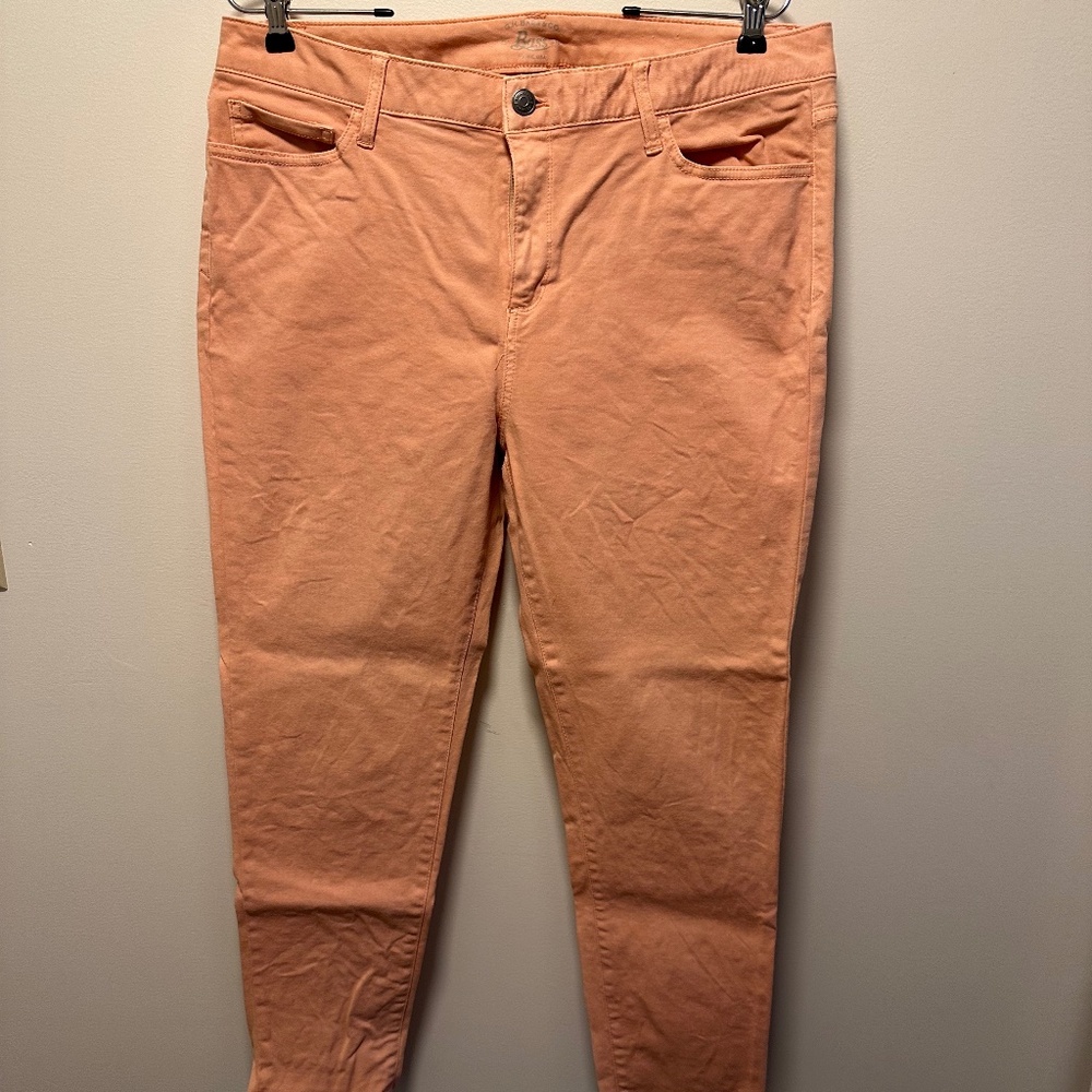 GH Bass Skinny 5 Pocket Jeans Ankle Length Casual Spring Peach Plus Size 14